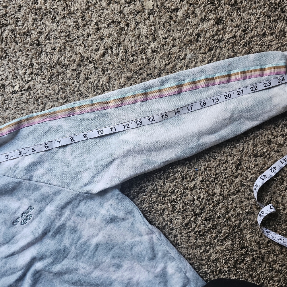 RIP CURL‎ sky tie dye Pastel Stripe sleeves surf cotton blend Sweatshirt size M - Picture 6 of 8